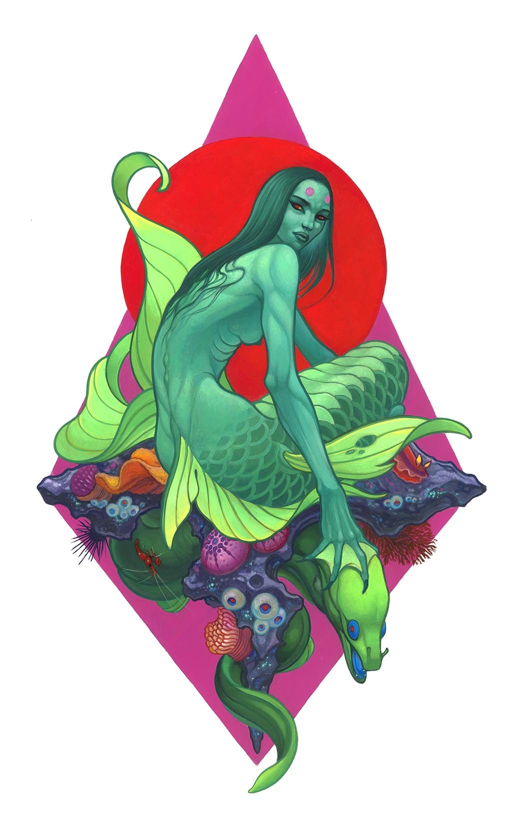 CORAL MERMAID - Archival art print
